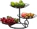 Moolo Assiette de Fruits Fruit Plate Trois Couches Salon Bonbons Casse-croûte Fruit Basket Nordique Paniers de Stockage Pots Viennoiseries Moderne Noir Creative Fruits Bol