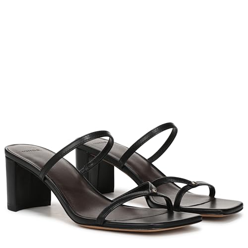 Vince Femme Ona Sandale à Talon Nu-Pieds Cuir Noir
