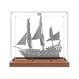 Vitrine en Acrylique pour Lego 10365 Corsair Black Pearl, boîte de Rangement Transparente Anti-poussière, Compatible avec la Maquette 10365 (boîte Uniquement) (2mm,Wood Grain)