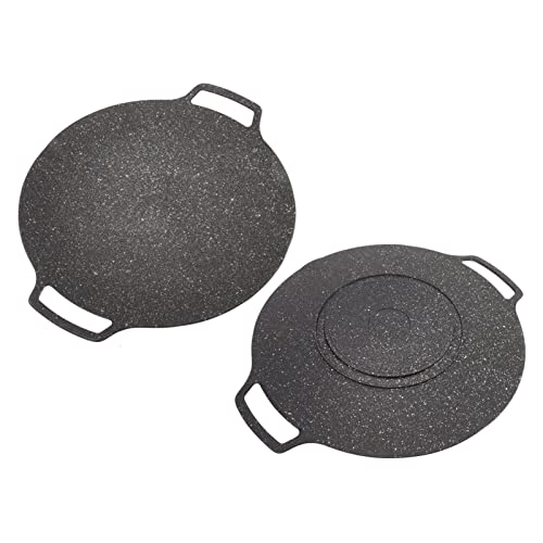 Sartén para parrilla coreana, sartén para parrilla redonda antiadherente para barbacoa coreana, plancha para barbacoa redonda con asa, placa de estufa multifuncional (Universal Model 30cm)