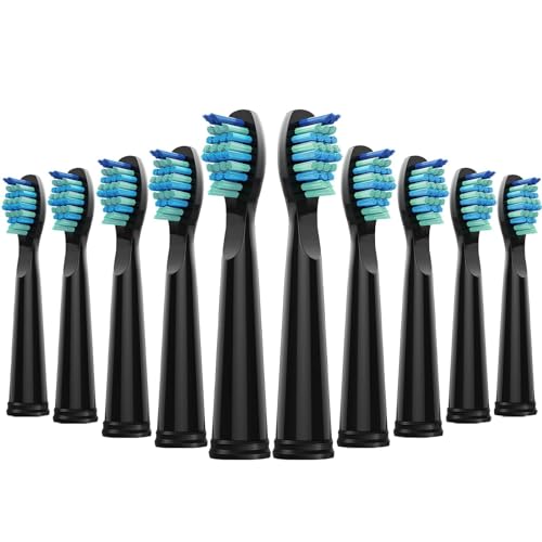10 Pack Toothbrush Replacement Heads Compatible with Fairywill FW-507/508/515/551/917/959/2011 FW-D1/FW-D3/FW-D7/FW-D8 Most SG Series HP126A TB-5 Medium Soft Bristles Brush