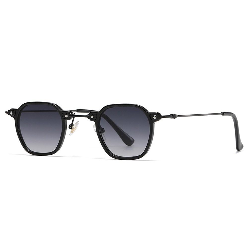 Occhiali da sole da donna, piccoli e quadrati, alla moda, con rivetti retrò, occhiali da sole da uomo, lenti sfumate trasparenti