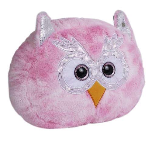Image of Fuzzbuzz Squishy Owl Soft Toy - 30cm Pink for Kids | Aged 18 Months and Above | Soft Cuddly Animal Toy for Toddlers Boys Girls, Gift Plush Companion for Playtime or Nap Time Lightweight and Huggable