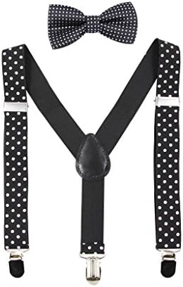 HANERDUN Kids Braces Bowtie Sets Adjustable Suspenders With Bow Ties Gift Idea For Boys And Girls