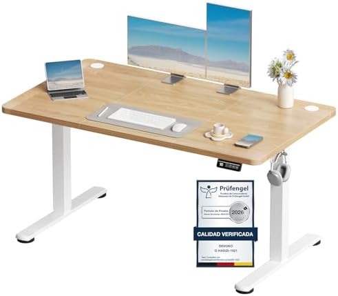 Devoko 120x60 cm Escritorio Regulable en Altura, Escritorio Elevable Eléctrico T...