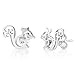 925 Sterling Silver Little Squirrel Stud Earrings