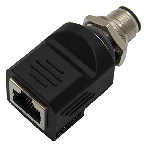 Rjs-12D04Fm-Ls8001 Adapter Rj45 Socket,M12 Male D Code-Ethernet Pin: 4 Straight