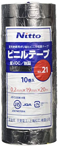 Amazon | 日東電工CS ビニールテープNo.21 19mm×20m 黒 10巻入り