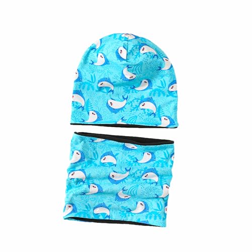 Kinder Beanie Mütze Schal Schlauchschal Set Baumwoll Loop Schal Junge Und Mädche Herbst Frühling