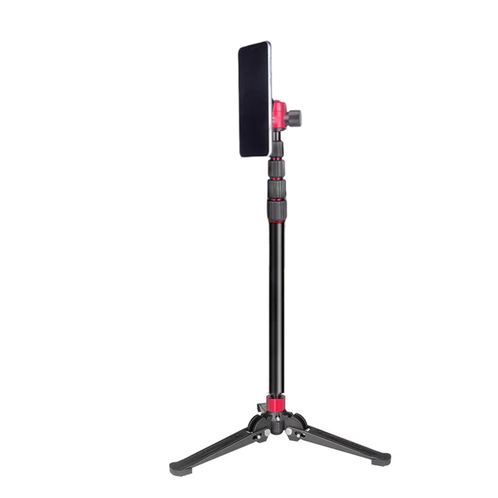Statyw Golfowy, Magnetyczny Uchwyt na Telefon, Regulowany Stojak na Aparat z głowicą kulową 360° i Wysuwanymi Nogami ze Stopu Aluminium o Długości od 40 Cm do 160 Cm, Idealny do Treningu