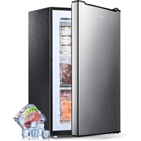 Anypro Upright Freezer 3 Cu.Ft Compact Mini Freezer with Drawers Adjustable Thermostat Small Deep Freezer Single Door Standing Freezer Rapid Cooling Chest Freezer for Office/Dorm/Garage/Back to School Cover