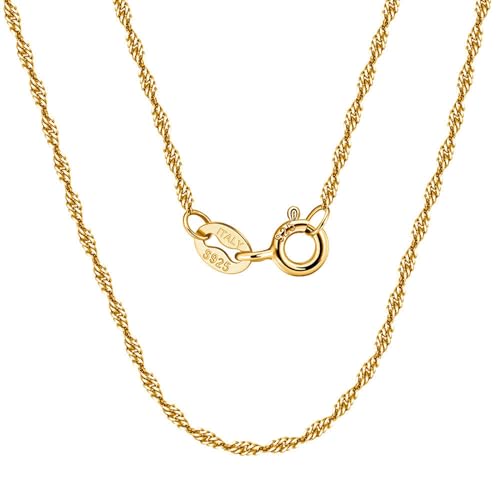 Collier chaîne Singapour 1,5 mm en argent 925 délicat pour femme