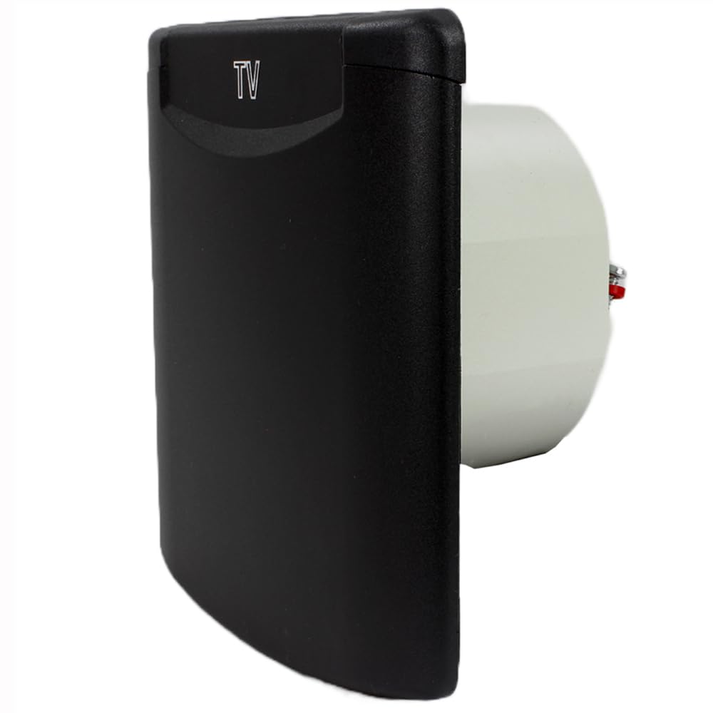 ABL Außensteckdose Wohnmobil/Boot: USB-A/C, Antenne, Schuko - 130x145mm, Schwarz, IP54, Made in Germany. Für Van & Wohnwagen