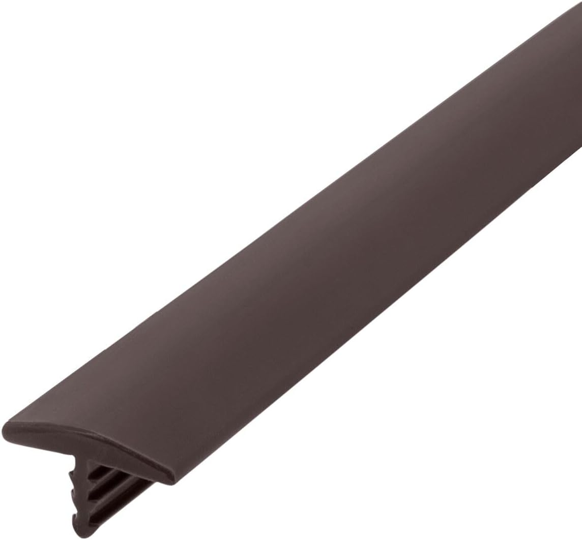Outwater Plastic T-molding 5/8 Inch Dark Chocolate Brown Flexible Polyethylene Center Barb Tee Moulding 250 Foot Coil