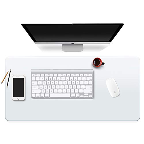 Sous-main de bureau transparent - 80 x 40 cm - Grand tapis d'écriture antidérapant en PVC texturé - Bords arrondis - Imperméable - Pour la maison et le bureau