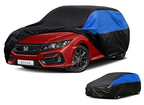 Image of GUNHYI Car Cover Compatible with Civic Hatchback Waterproof All Weather, Lightweight Full Exterior Cover for Automobiles Outdoor Sun UV Rain Dust Snow Wind Protection.