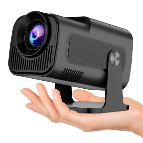 Hy320 Mini Portable Projector-5G WiFi 6,Bluetooth 5.0 and Android 11,Support 4K and 1080P Full Hd,12,000 Lumens,Led Projector with 4D/4P Auto Correction,180° Rotation,Electronic Zoom (B74)