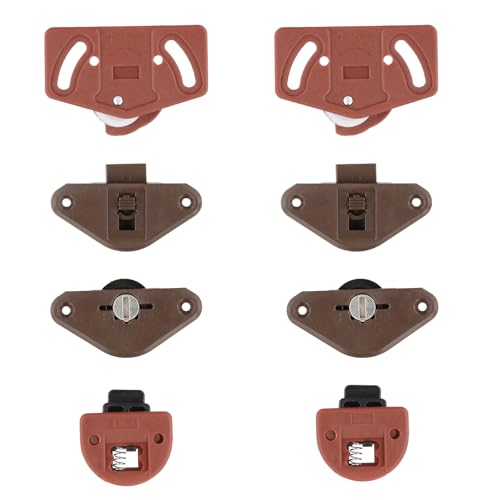 Naseom 4 Set Ruota Scorrevole per Porta Scorrevole Piastra Armadio Mobili Kit Guida Carrello