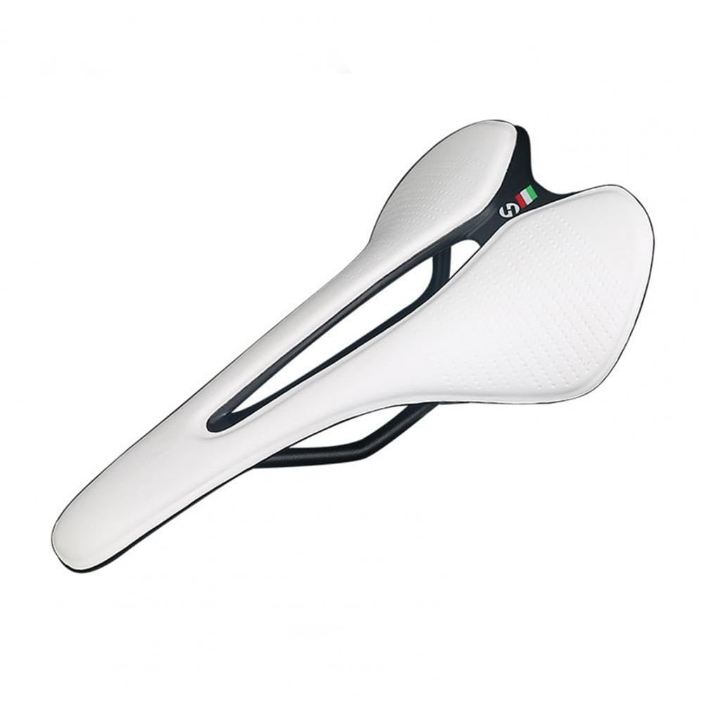 Selle de vélo absorbant les chocs avec rembourrage élastique blanc