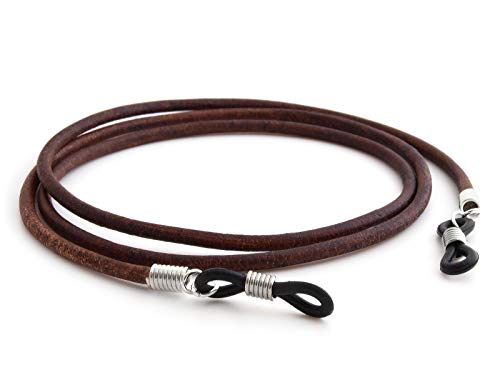 Image of GAWK Eyewear 100% Genuine Leather Glasses Cord Spectacle Lanyard (Brown)
