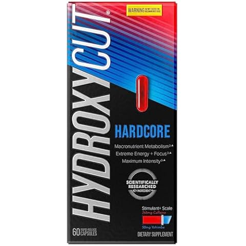 Hydroxycut Hardcore - 60 Rapid-Release Capsules - Thermogenic Calorie Burn, Extreme Energy + Focus, Maximum Intensity - for Women & Men Cover