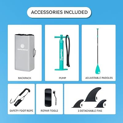 11' Inflatable Stand Up Paddle Board - Upgraded Hot Melt Tech, Anti-Slip EVA Deck, Full Accessories for All Skill Levels (Adults & Youth)