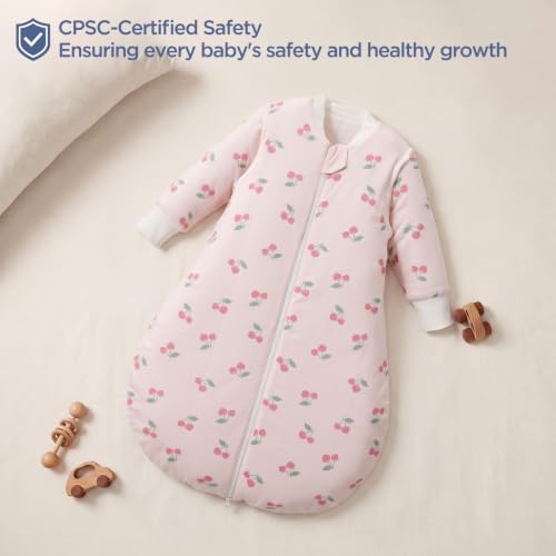 Image of Duomiaomiao 3.5 TOG Baby Sleep Sack 100% Cotton Winter Long Sleeve Baby Wearable Blanket, Super Warm Quilted Comfy Toddler Sleeping Sack