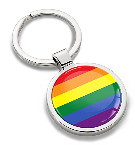 Biomar Labs® Portachiavi Metallo 3D in Confezione Regalo Idea Accessorio per Uomo e Donna Gay Rainbow Pride Parade Sfilata Flag Bandiera Lesbica Lesbian Peace KK 219
