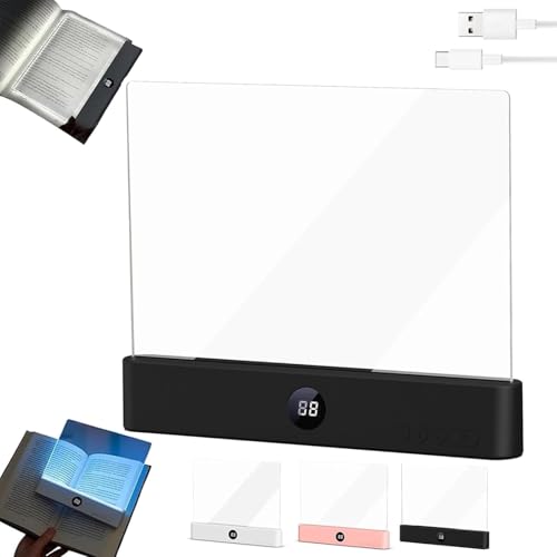 Consejos para Comprar In bed favoritos de las personas. 36 2026 New Flat Book Light, 3 Colors Smart Led Reading Light, LED Panel Readings Lights Flat Book, Rechargeable Clear Book Light for Reading in Bed, Anti-Glare Intelligent Design to...