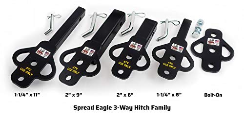 Feral Performance Spread Eagle 3-Way Hitch Adapter With 3/4″ Hardware Included - Golf Carts Garden Tractors Trailers Lawn Mowers Chains And Tow Straps | Made In The Usa #TOP3