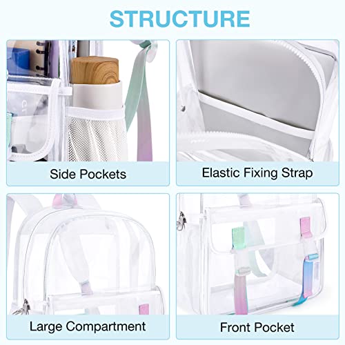 Mommore Clear Backpack Heavy Duty Thick Pvc Clear Bookbags Large Transparent Backpack With Lockable Zippers #TOP3