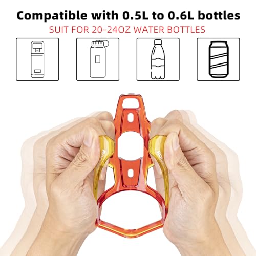 Image of ROCKBROS Bike Water Bottle Holder Ultra-Light Bicycle Bottle Cages with Screws Tool, Universal Bike Cup Holder Rack for Road MTB Bikes