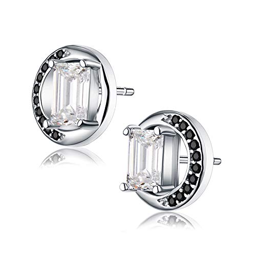 Boucles d'oreilles mariage argent 925 véritable et spinelle noire - 4
