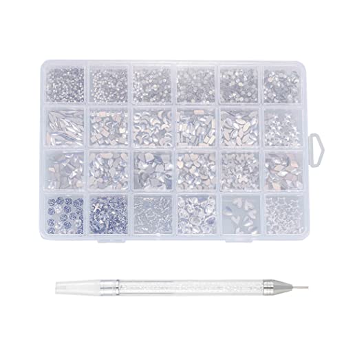 Tsinlan.ayn Nail Gems And Charms, 2500 Flatback Rhinestones+600 Bling Multi Shape Diamonds+120 Butterfly Cross Star Flower Heart Planet Charms, Jewels 3D Nail Art Supplies Kit For Nail Techs Women #TOP20
