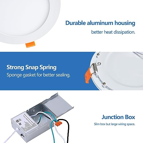 CycevSun 6 Inch LED Recessed Light Canless, Wafer Pot Lighting, 12 Pack by CycevSun - Used condition - Image 5
