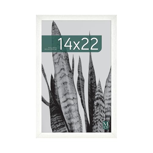 MCS Studio Gallery 14x22 Poster Frame White Woodgrain, Vertical & Horizontal Wall Hanging Large Picture Frame for Photos, Posters & Art Prints (1-Pack)