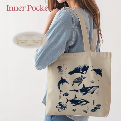 Image of Aesthetic Tote Bag for Women | Medium Size with Inner Pocket | Stylish & Practical