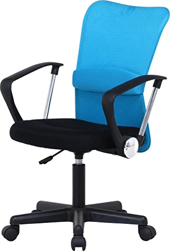 不二貿易 オフィスチェア メッシュチェア 肘付き ブルー ハンター 94432（Amazon）