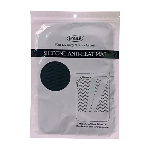 Sygile Tapete de viagem de silicone resistente ao calor de tamanho maior 28 x 19 cm, almofada antiaq