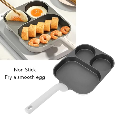 Ahgsup 3 Cup Nonstick Ti Alloy Egg Frying Pan, Breakfast Omelet Pan with Ergonomic Anti Scald Handle, Deep Groove 130 Tilt Safe Design, Time Saving Cooker for Multiple Foods