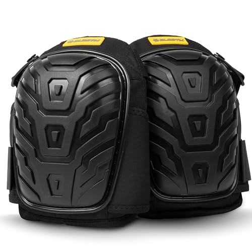 BLOSTM Professional Knee Pads Work - Anti-Slip Knee Pads for Work with Adjustable Buckles, Gel Cushion & Foam Padding Heavy Duty Work Knee Pads for Men & Women - Includes Mesh Storage Bag (1 Pair)