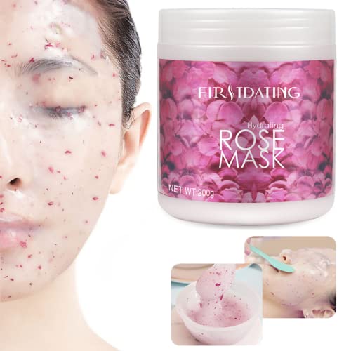 FUHUIM Jelly Face Mask Peel-off, Premium Jelly Masks for Facials, ROSE/24k GOLD/SILVER Jar Hyaluronic Acid Rubber Mask Moisturizing Skin Care DIY Spa Setï¼ROSEï¼