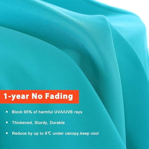 Image of ABCCANOPY 9ft Outdoor Umbrella Replacement Top Suit 8 Ribs (Turquoise)