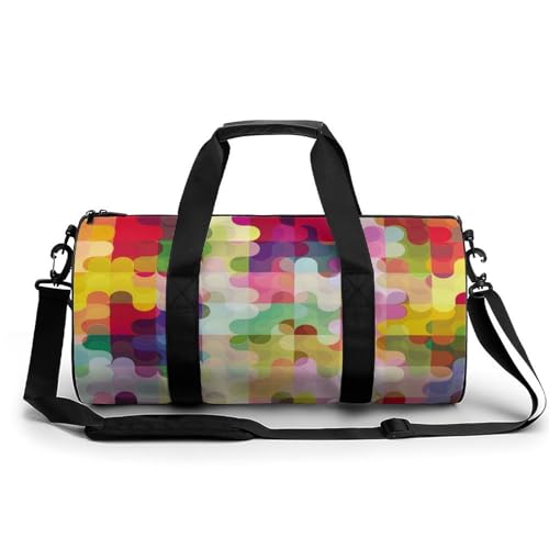 Sac de voyage et week-end couleur puzzle pour vos sorties camping et randonnée