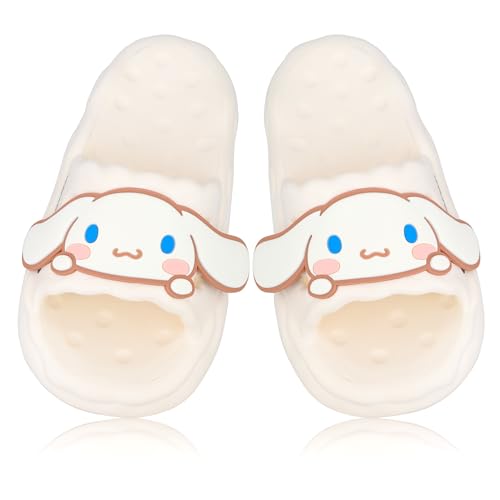 Cute Cartoon White Ear Dog Cute Rabbit Bunny Slides for Girls Boys House Slides Non-Slip Bathroom Shower Sandals Rubber Slippers
