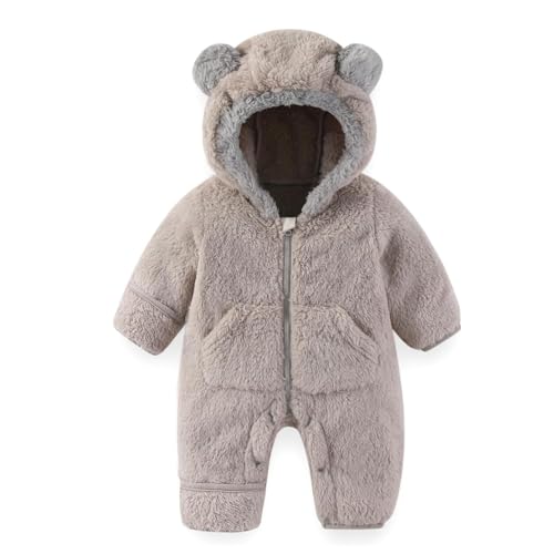 Combinaison bébé en polaire à capuche chaude pour nouveau-né fille et garçon