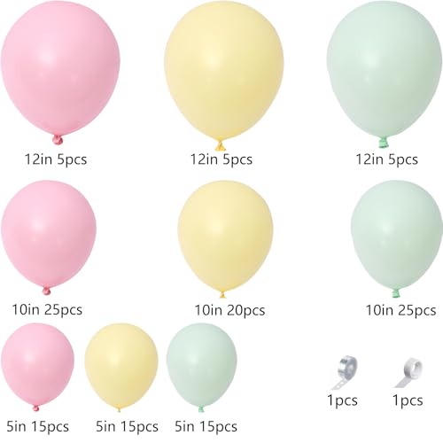 Tea Party Decorations Kit 133 Pcs Tea Party Balloon Arch Garland with Tea Party Backdrop for Spring Garden Tea Party Decor by AYDILOUP - Used condition - Image 3