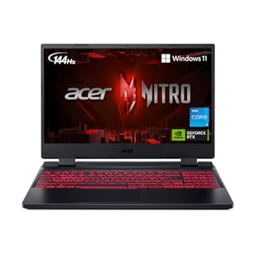 Acer Nitro 5 AN515-58-57Y8 Laptop para jogos | Intel Core i5-12500H | NVIDIA GeForce RTX 3050 Ti GPU para laptop | Tela IPS FHD 15,6" 144Hz | DDR4 de 16GB | SSD 4ª geração de 512GB