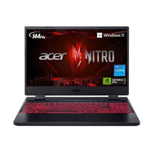 Acer Nitro 5 AN515-58-57Y8 Gaming Laptop | Intel Core i5-12500H | NVIDIA GeForce RTX 4050 Laptop GPU | 15.6" FHD 144Hz IPS Display | 16GB DDR4 | 512GB Gen 4 SSD | Killer Wi-Fi 6 | Backlit Keyboard