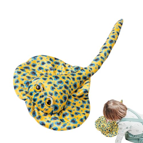 Juguete de peluche Stingray, Peluche de relleno - Animal de peluche de mar Juguete de peluche de peluche realista | Muñeco de peluche de peluche con estampado de leopardo para niños y adultos